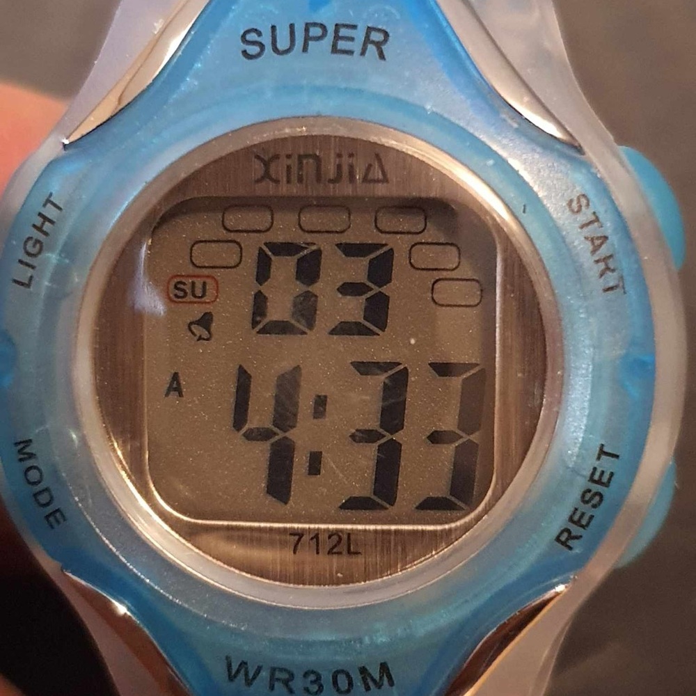 🦋10/$20🦋 Xinjia Clear/Blue Resin Alarm/Chronograph Digital Women's Watch